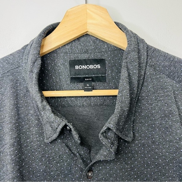 Bonobos Black Dotted Slim Fit Button Up XL - Picture 2 of 5